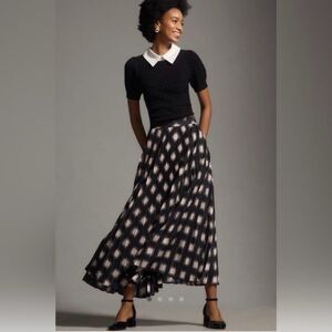 Anthropologie The Isobel Silky Pleated Maxi Skirt Size XS